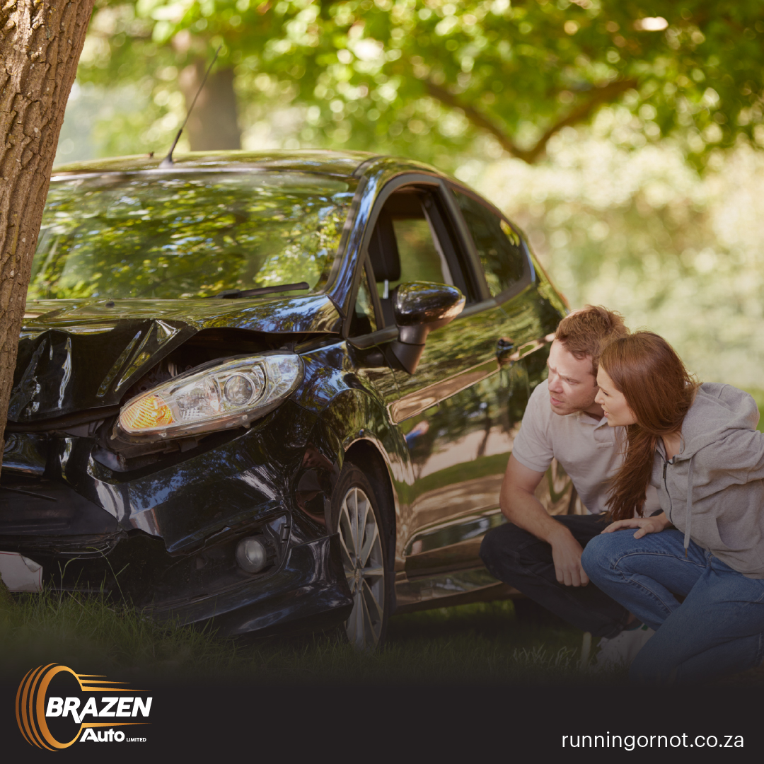 Accident-damaged vehicle being inspected for resale by Brazen Auto team in South Africa
